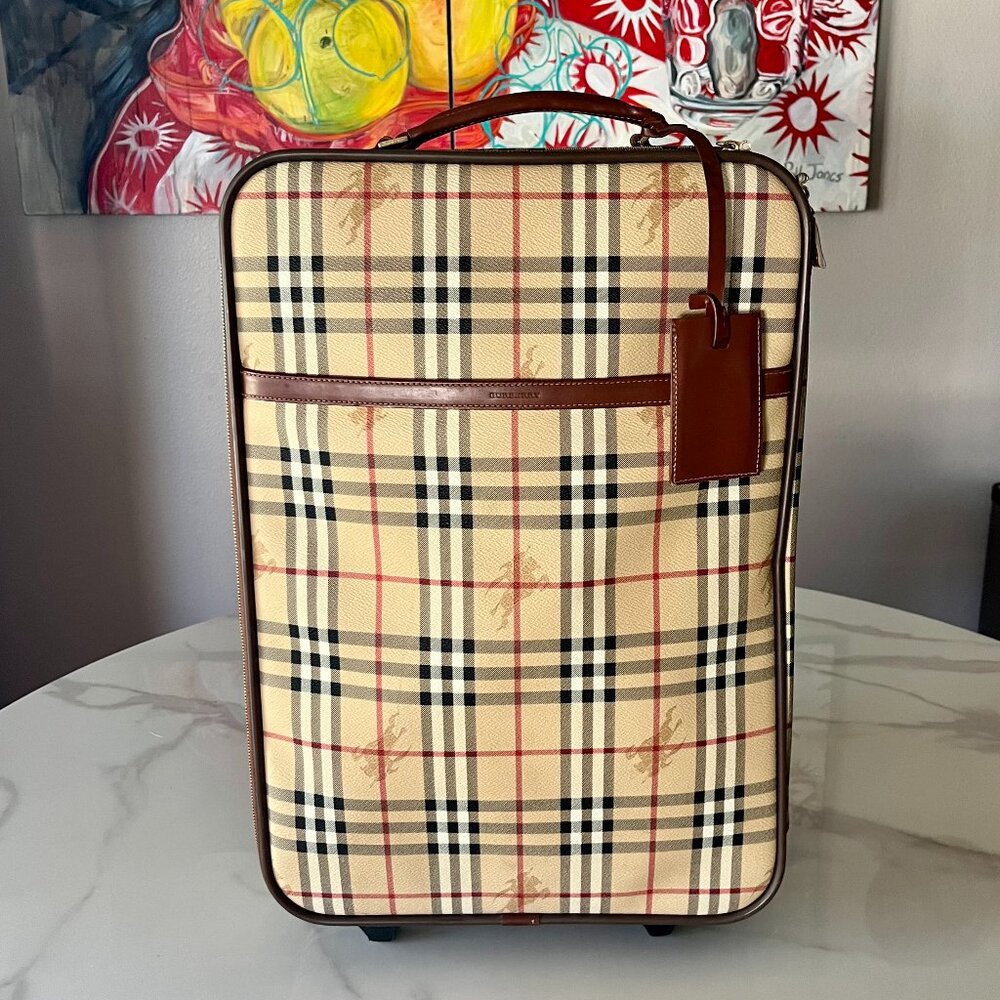 Vintage Burberry Haymarket Check Suitcase